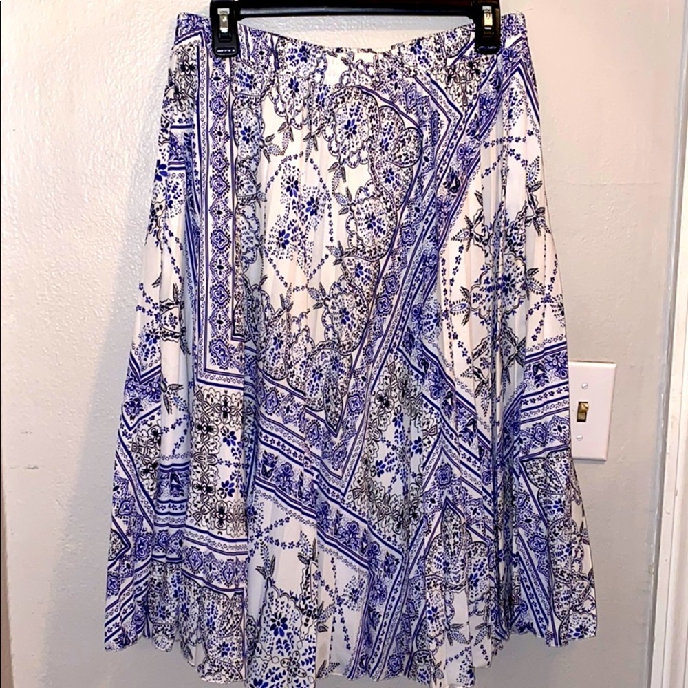 Floral Blue Midi Skirt